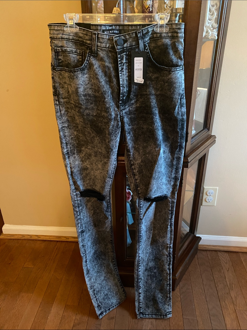 #3 Monfrre Men's Black Acid-Wash Jeans. #3